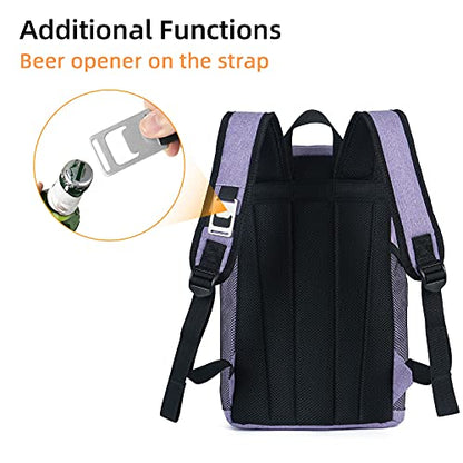 Backpack Cooler Backpack 26 Cans Insulated Leak Proof for Women Men Beach Camping Picnic Fishing Hiking Lunch Backpack Waterproof Cooler - color: Purple, size: Medium