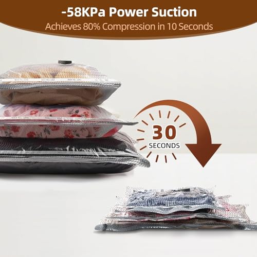 15 Pack Vacuum Compression Bags for Travel, Carry-on Size Seal Packing Cubes for Luggage,Vacuum Storage Bags, Space Saver for Clothes 80% for Travel & Home(No pump) - style: 15 Vacuum Bags