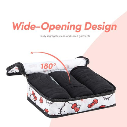 Sanrio's Hello Kitty Packing Cubes - 5 Piece Packing Cube Bags - Travel Essentials - Suitcase Luggage Organizer Set - Hello Kitty and Friends, My Melody, Kerromi, Kerropi, Badtz-Maru (Hello Kitty) - color: White