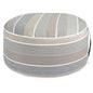 Inflatable Outdoor Ottoman,20"x9" Portable Patio Pouf,Water Resistant,Fade-Resistant,Round Blow Up Footrest Stools for Home Garden Camping Travel(Gray Stripe) - color: Gray Stripe