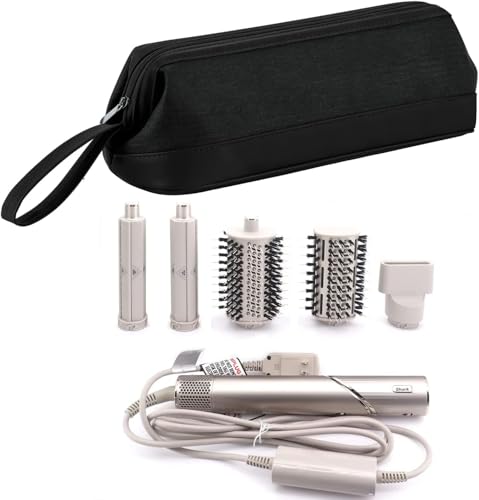 2026 Latest Shark Flex Style Travel Case for Dyson Airwrap Hair Dryer Brush Revlon Hair Tools Travel Bag Carrying Case Flat Curling Iron Organizer(Black) - color: Black