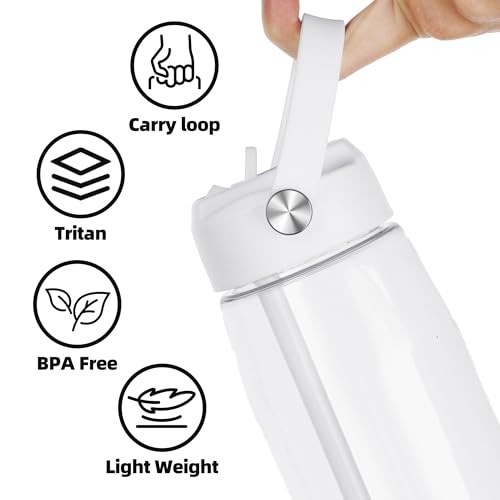 OLDLEY 32 oz Water Bottle with Straw, Leakproof Sports Water Bottle with Carry Strap, BPA-Free Large Water Bottles for Home,Travel, School, Outdoors, Gym, Tritan,Transparent - color: A-Transparent