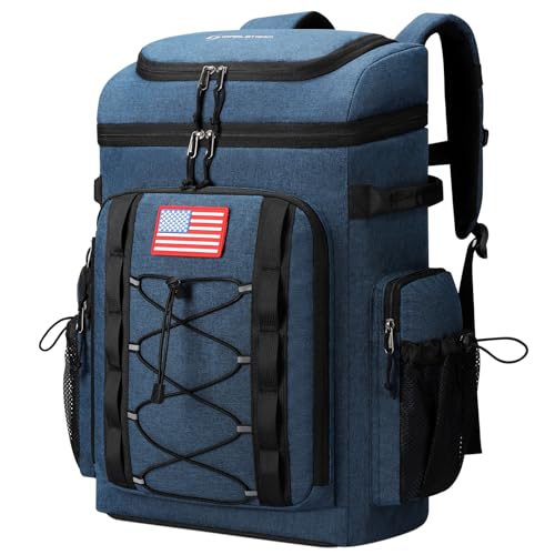 Maelstrom Backpack Cooler,Soft Lightweight Leakproof Cooler Backpack,Men Women 35/50 Can Insulated Cooler Bag,Keeps Hot/Cold for Up to 16 Hours,Perfect for Camping, Beach - color: Blue, size: 50 Can