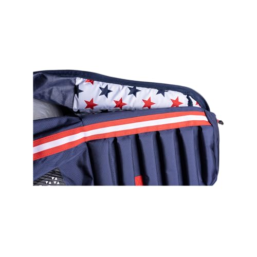 Sun Mountain Kube Golf Travel Bag, 2-Wheel Rolling System-Compact Storage Case - color: Navy White Red