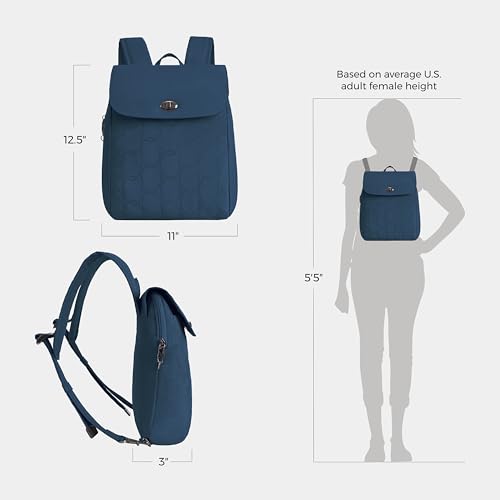 Travelon Anti-Theft Runways Compact Backpack - color: Ocean