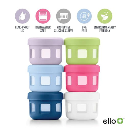 Ello Reusable Condiment Containers with Screw-on Leak Proof Lid | Perfect for Salad Dressing Sauce Dips Lunchbox Picnic Travel Bento Box | BPA-Free | Dishwasher Safe - color: Sunny Daze