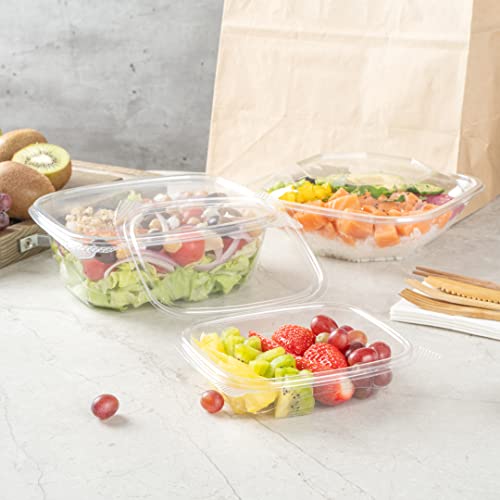 Restaurantware-Thermo Tek 8 Ounce Clamshell Containers, 100 Anti-Fog To Go Food Containers - Freezable, Rectangle, Clear Plastic Food Packaging Containers, Disposable - size: 8 oz