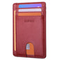 Buffway Slim Minimalist Front Pocket RFID Blocking Leather Wallets for Men and Women - Alaska Cherry - color: Alaska Cherry