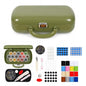 FKOG Retro Green Sewing Project Kit, 151 Pcs Sewing Kit with Portable Retro Hard-Shell Case, 18 Multicolor Thread Spools, Needles, Buttons, and Accessories (Used Green) - style: Used Green