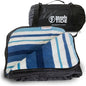 BRAWNTIDE Large Waterproof Outdoor Blanket, Extra Thick Fleece, Warm, Windproof & Sandproof, Quilted Stadium Blanket for Sports Events, Beach, Camping, Picnics, Dogs & Car, 82" x 55 - color: Azure Blue