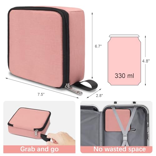 Bukere Travel Sunglasses Organizer Case, Adjustable Slot For Multiple Pairs, Portable Eyeglasses Storage Box for Men Women - color: Pink, style: 4 Slots