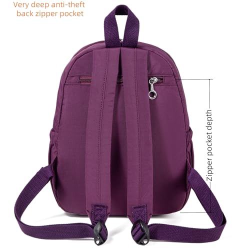 AOTIAN Mini Lightweight 11.8 Inch Backpack Durable Travel Hiking Women and Girls Small Daypack, 7 Liters Purple - color: Purple
