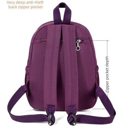 AOTIAN Mini Lightweight 11.8 Inch Backpack Durable Travel Hiking Women and Girls Small Daypack, 7 Liters Purple - color: Purple