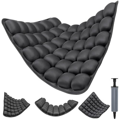 1Pcs Seat Cushion, Travel Cushion Airplane Seat - Inflatable Airplane Seat Cushion for Travel.Suitable for Long Distance Sedentary People to Use,Easy to Carry, 3D Inflatable Airbag is Ergonomic - color: Black-42