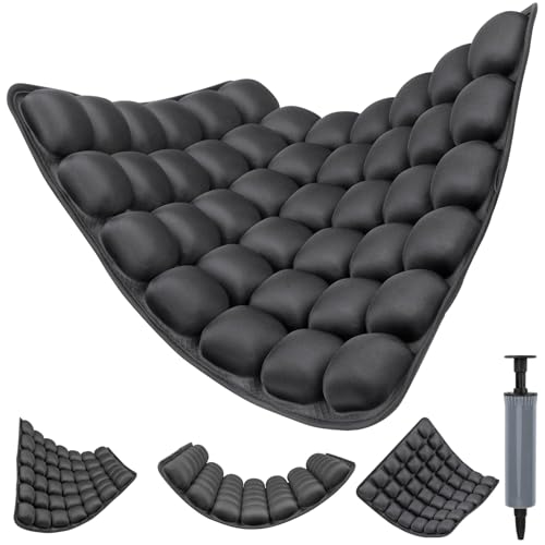 1Pcs Seat Cushion, Travel Cushion Airplane Seat - Inflatable Airplane Seat Cushion for Travel.Suitable for Long Distance Sedentary People to Use,Easy to Carry, 3D Inflatable Airbag is Ergonomic - color: Black-42