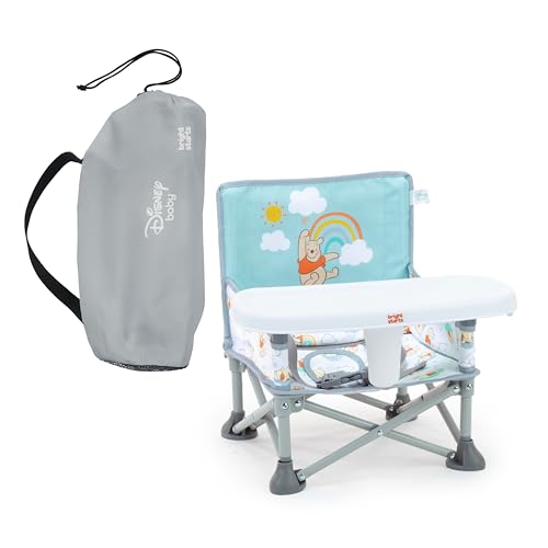 Bright Starts Disney Winnie The Pooh Pop 'N Sit Portable Booster, Indoor/Outdoor Use, Floor Seat with Feeding Tray, 6 Mos - 3 Yrs - color: Disney Pooh, size: 1 Count (Pack of 1)