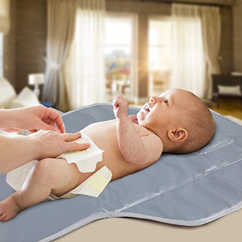 Portable Changing Pad for Baby, Compact Waterproof Diaper Mat with Built-in Cushion, Pink - color: Pink