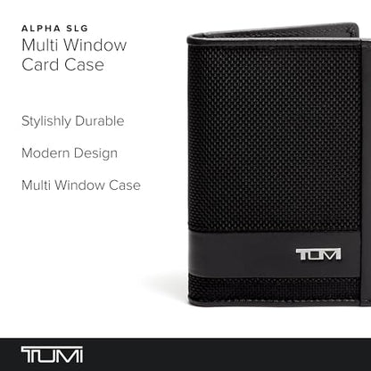 Tumi 01192274 ALPHA SLG Multi-Window Card Case Official Genuine Product, Black, One Size