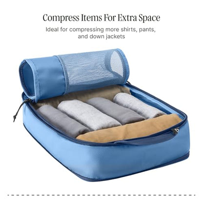 Eagle Creek Pack-It Isolate Compression - Lightweight Cube for Optimizing Luggage Space - Easy-Grab Zipper - Convenient Top Handle - Recycled Materials - Small - color: Blue Dawn, size: 14 x 10 3 in.