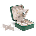 VLANDO Small Travel Jewelry Box Organizer - Mirrored Jewelries Necklaces Rings Earrings Necklace Storage Case, Dark Green - color: a. Dark Green