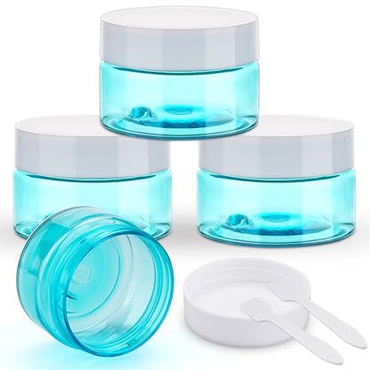 Cosywell Travel Containers for Toiletries Leak Proof Small Travel Containers with Lids 1 Oz 4 Pack Plastic Travel Jars for Creams TSA Approved Travel bottles for Lotion Makeup Cosmetics (Blue) - color: E-1oz Blue