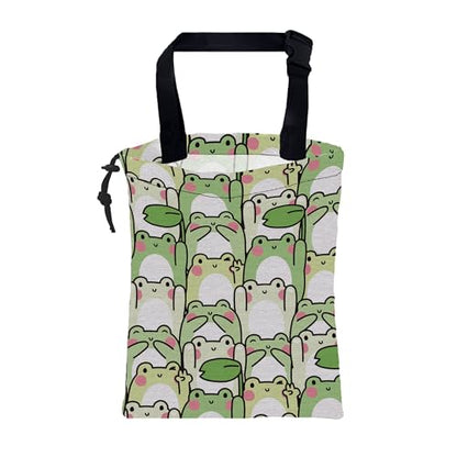 Car Garbage Bag Cute Cartoon Frogs Drawstring Car Trash Bag Hanging for Back Seat with Adjustable Buckle Canvas Vehicle Trash Can Easy-to-Install - color: Cute Cartoon Frogs
