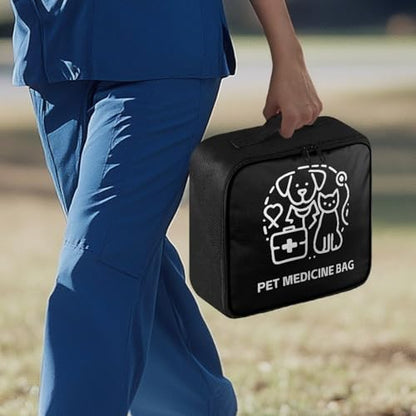 First Aid Kit Bag Pet Paw Cute Dog Print Empty Medic Bag for Pet Friendly Households and Outdoor Adventures Featuring Wear Resistant Material Breathable Construction Easy Access - color: Cute Dog