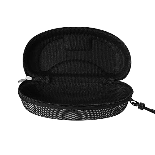 Yamrots 2 Pcs Zipper Hard Sunglasses Cases Portable Travel Eyeglasses Cases with Plastic Hook - color: Black White