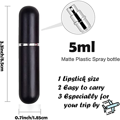 Spray Bottle Pink Black Yellow Bottle Travel Refillable, Portable Mini Refillable Atomizer 5ml, Little Perfume Spray Bottles, Small Perfume Bottles With 1 Flat Tool (3+1 Pack) - color: Black+Yellow+Pink