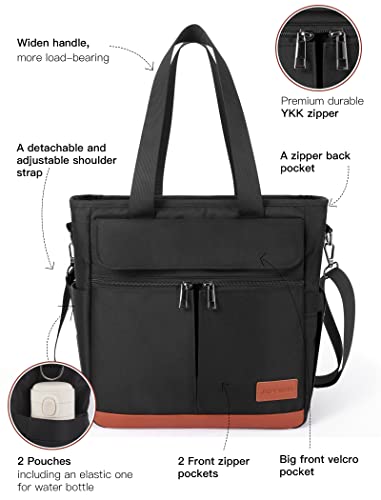 JOYHILL Lunch Bag - Insulated, Leakproof Lunch Tote with Shoulder Strap for Adults - Work, Picnic, Camping, Beach (C-BLACK) - color: C-BLACK