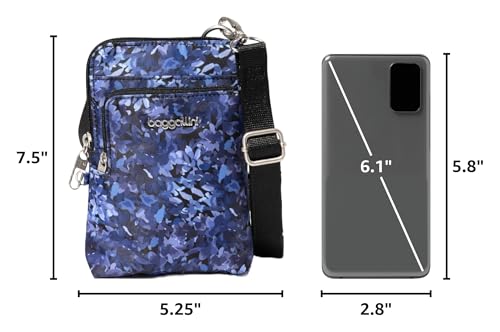 Baggallini Women's Securtex Anti-theft Activity Crossbody Bag - color: Indigo Petal