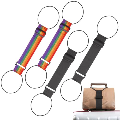 2026 Multi-Use Strong Adjustable Luggage Connector Straps,Flexible and Adjustable Elastic Fastening Belt for Luggage Strap,Luggage Connector Straps for Suitcases Travels Accessories (4pc) - color: 4pc