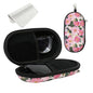 Double Eyeglasses Case, Hard Shell Dual Sunglasses Organizer with Zipper Clip Travel Glasses Storage for Women Men - color: Pink Flower