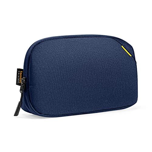 tomtoc Recycled Portable Storage Pouch Bag Case Accessories Organizer Compatible with MacBook Laptop Charger, Mouse, Cables and Hard Drive, Also for Smart Phone Accessories and Personal Items - color: Navy Blue
