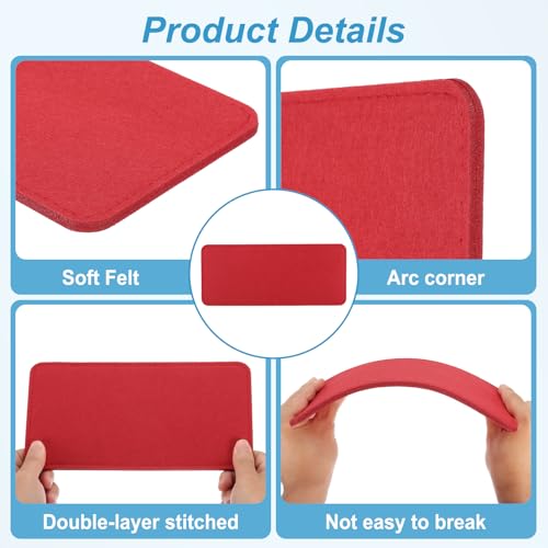 PATIKIL 12 x 5 Inch Felt Bag Base Shaper, 2pcs Bag Bottom Pad Organizer Insert Rectangle Liner Board for Purse Handbag Tote Travel Bag Canvas Cosmetic, Red - color: Red