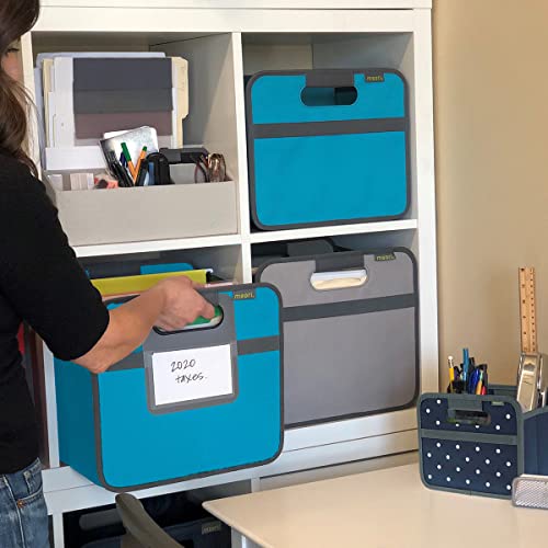 meori Foldable Storage File Box w/ Hanging Rails Rewritable Label Fabric … - color: Azure Blue