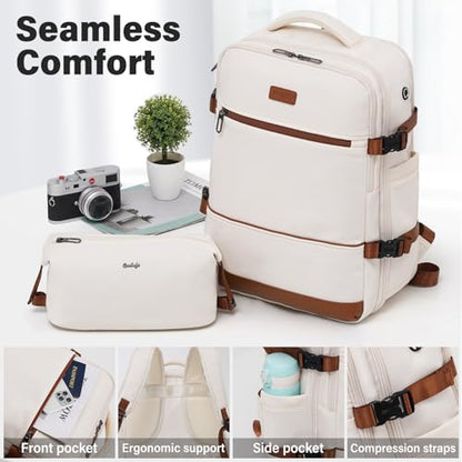 Coolife Luggage Set Suitcase Carry On Luggage PC Hardshell Luggage TSA Lock Spinner Wheels Telescopic Handle - color: White, size: 3 piece set (BP/TB/20)