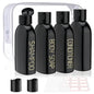 Cosywell Travel Bottles for Toiletries 4pcs 3.4oz Travel Shampoo and Conditioner Bottles TSA Approved Travel Size Containers Leak Proof Small Plastic Squeeze Bottles with Flip Cap(Black) - color: J-3.4oz-Black-3label1blank