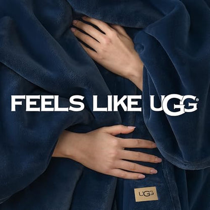 UGG Coco Throw Blanket – Soft & Cozy Luxury Blanket for Couch, Warm Graduation Gifts or Teacher Birthday Gifts for Men Dad Him, 50" x 70", Dark Blue - color: Dark Blue