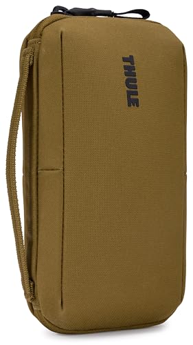 Thule Aion Travel Organizer - 2-in-1 Pouch Includes Travel Wallet and Electronics Bag - RFID Blocking Zipper Pouch - Internal Pockets to Stay Organized - 100% Recycled Waxed PFC-Free Fabric - color: Nutria