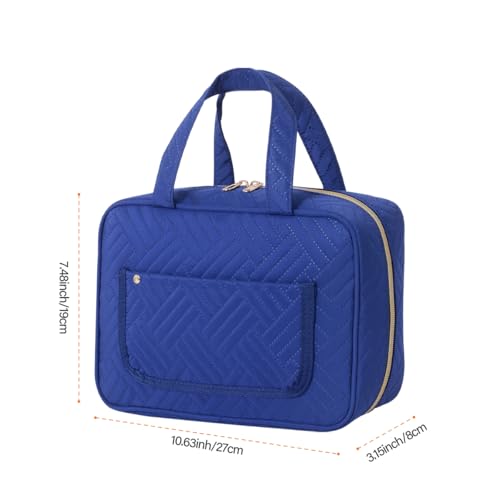 Hanging Toiletry Bag for Women Cosmetic Toiletries Travel Bag, Blue - color: Blue
