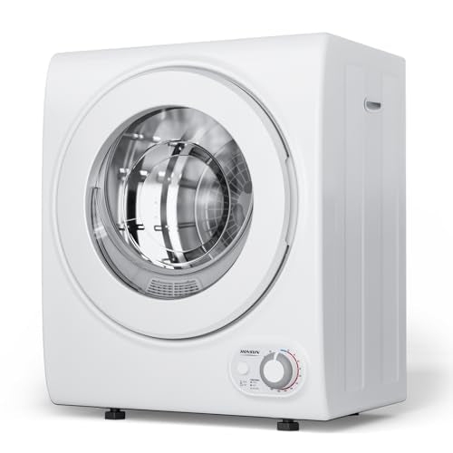 ROVSUN 110V Portable Clothes Dryer, High End Laundry Front Load Tumble Dryer Machine with Stainless Steel Tub & Simple Control Knob for Apartment, Dorm-850W, White - style: 1.5 CU. FT.