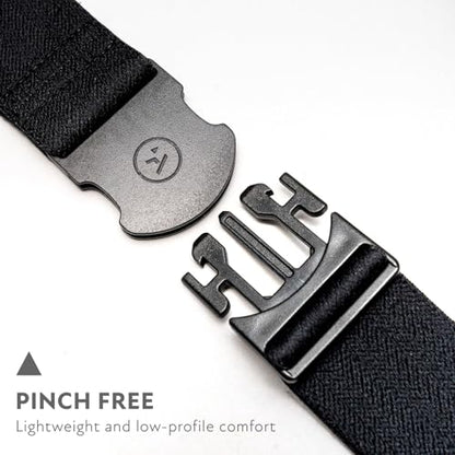 Arcade The Original Unisex Adventure Belt, Heavy Duty Elastic Webbing, Non-Metal Travel Friendly Buckle - color: Midnighter - Black
