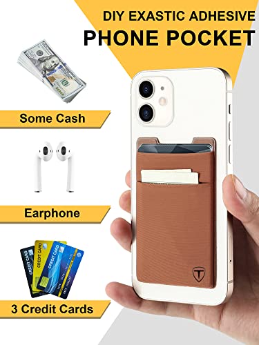TOYFID Pop Up Credit Card Wallet for Men - Metal Slim Minimalist Cards Holder with Money Pocket - RFID Blocking Ultralight Small Aluminum Wallet - color: Brown A