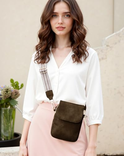 Fashion Small Crossbody Bags for Women Trendy Designer Cell Phone Purses Wallets with Card Holder Anti Theft Travel - color: Coffee