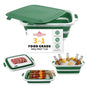 XUDAKAIXIN Collapsible BBQ Prep Tub for Meal Prep, Marinating,Food Storage, picnics, camping, barbecues,cutting fruits and vegetables - Includes Cutting Board and Locking Lid,(X-Large) Green - color: (X-large)green