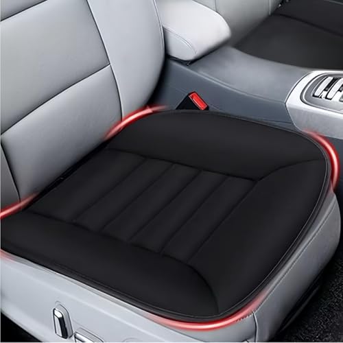 MYFAMIREA 2PCS Car Seat Cushion Pad 1.2" Thick Comfort Seat Protector for Car Driver Seat Office Chair Home Use Memory Foam Seat Cushion with Non Slip Bottom, 20'' x 18.5'', Black - color: Black, size: 2 PCS