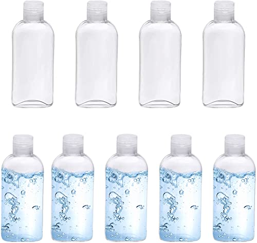 Clear Plastic Empty Squeeze Bottles 9 Pack 3.4oz/100ml with Flip Cap TSA Travel Bottle for Shampoo, Conditioner & Lotion (9 Counts) - size: C-9 Counts