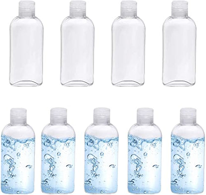 Clear Plastic Empty Squeeze Bottles 9 Pack 3.4oz/100ml with Flip Cap TSA Travel Bottle for Shampoo, Conditioner & Lotion (9 Counts) - size: C-9 Counts