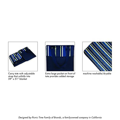 ONIVA - a Picnic Time brand - Vista Outdoor Picnic Blanket & Tote - Beach Blanket - Camping Blanket, (Navy with Red Check) - color: Navy With Red Check